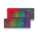 Teclado Gamer Mecanico Cybertel  Striker CBX K1008-3m RGB 96keys BT, Wifi, Recargable, Usb.