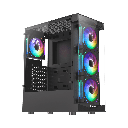 Case Gamer Halion TAURO CR33 c/fuente 500W, Audio HD, Negro. 