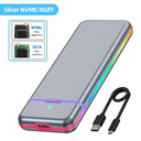 Case M.2 NVME/NGFF SSD Luz Led USB Tipo-C para M.2 SSD 2230 2242 2260 2280