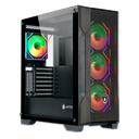 Case Antryx FX 710U RGB 4 FAN Mesh USB-C Black 6 Rack SSD