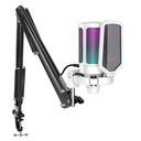 Microfono USB Fifine A6T RGB Blanco + Soporte de brazo