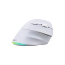 Mouse inalambrico TEROS TE-1236S, RGB, Blanco, 6 botones con rueda