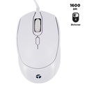 Mouse Teros TE-1225S, 1600 DPI, USB, 4 botones, blanco.