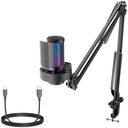 Micrófono de condensador USB RGB FIFINE A8T con brazo articulado ajustable, Black
